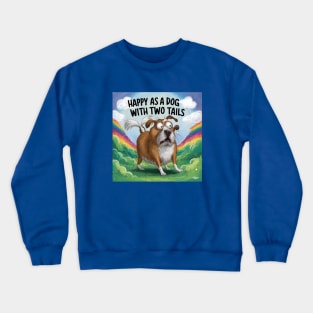 Happy as a dog with two tails? Crewneck Sweatshirt